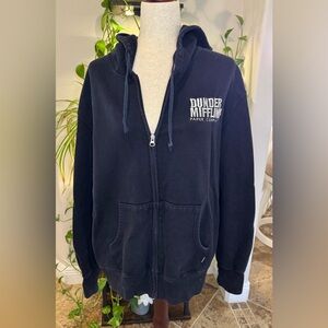 Vintage Navy Dunder Mifflin Zip-Up Hoodie